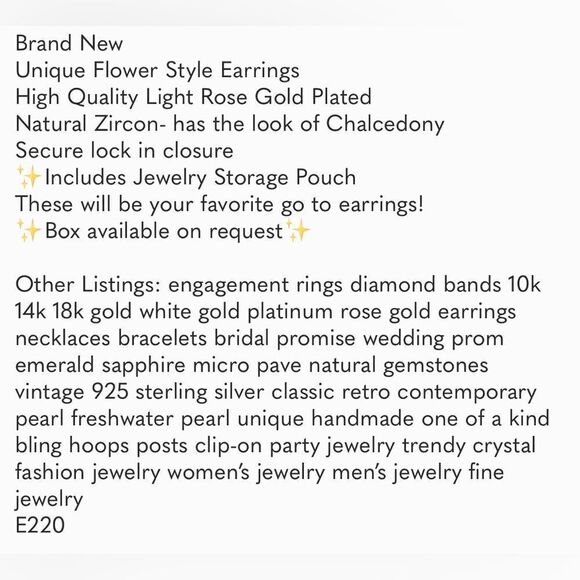 #33 Chalcedony Color Zircon Flower Gemstone Earrings - Picture 10 of 10